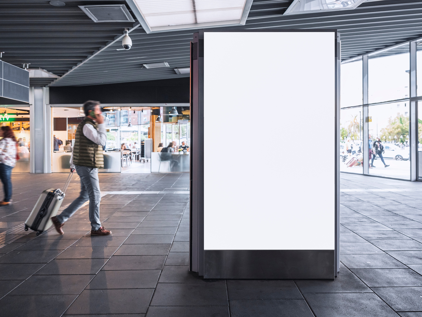 Mock up Digital Screen Board Media Ad in Airport 